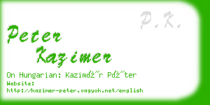 peter kazimer business card